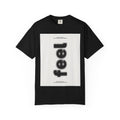 Feel Vertical Text Graphic T-Shirt — Minimalist Streetwear Tee